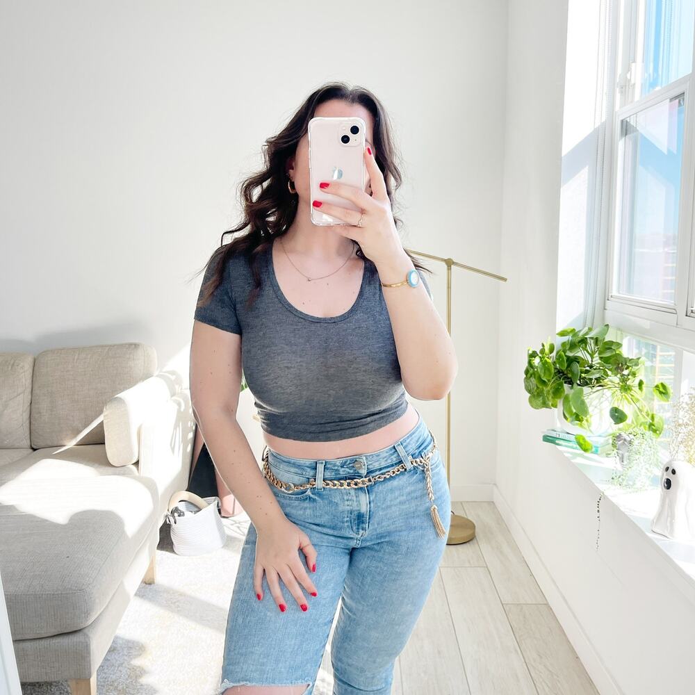 Brandy Melville Gray Crop Top One Size